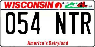 WI license plate 054NTR