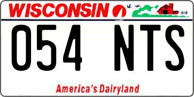 WI license plate 054NTS