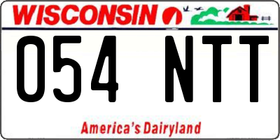 WI license plate 054NTT