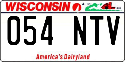 WI license plate 054NTV