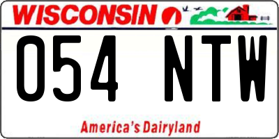 WI license plate 054NTW