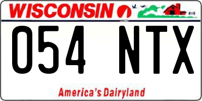 WI license plate 054NTX