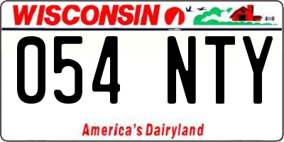 WI license plate 054NTY