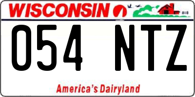 WI license plate 054NTZ