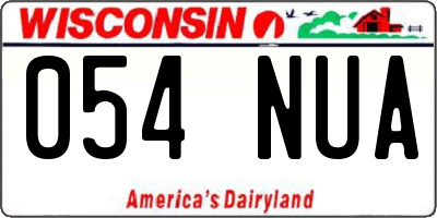 WI license plate 054NUA