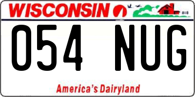 WI license plate 054NUG