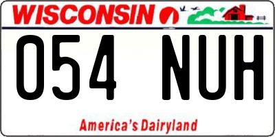WI license plate 054NUH