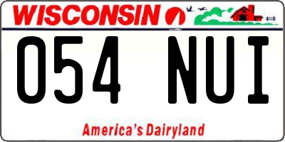 WI license plate 054NUI
