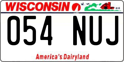 WI license plate 054NUJ