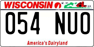 WI license plate 054NUO