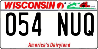 WI license plate 054NUQ