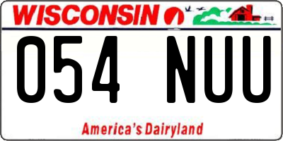 WI license plate 054NUU