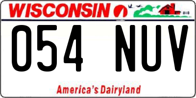 WI license plate 054NUV