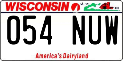 WI license plate 054NUW