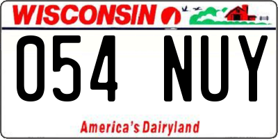 WI license plate 054NUY