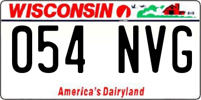 WI license plate 054NVG