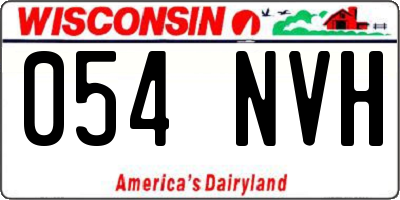 WI license plate 054NVH