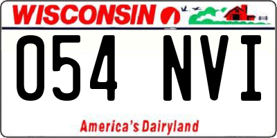 WI license plate 054NVI