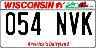 WI license plate 054NVK