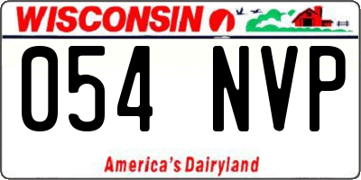 WI license plate 054NVP