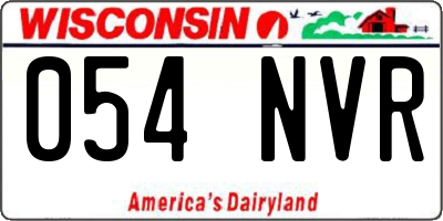 WI license plate 054NVR