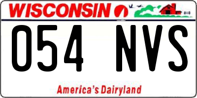 WI license plate 054NVS