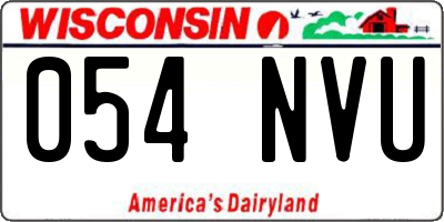 WI license plate 054NVU