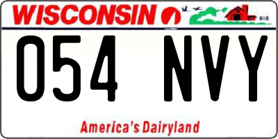 WI license plate 054NVY