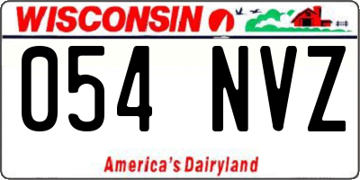 WI license plate 054NVZ