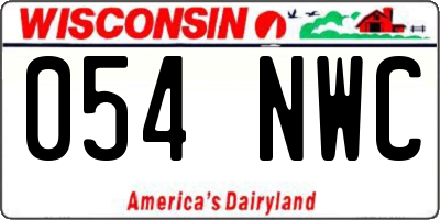 WI license plate 054NWC