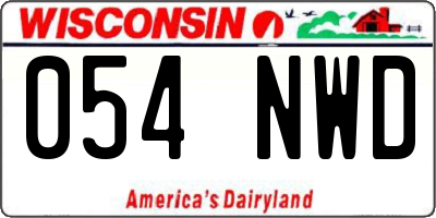 WI license plate 054NWD