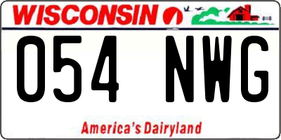 WI license plate 054NWG