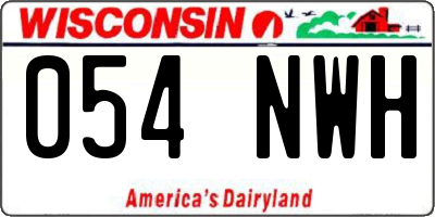WI license plate 054NWH
