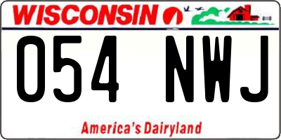 WI license plate 054NWJ