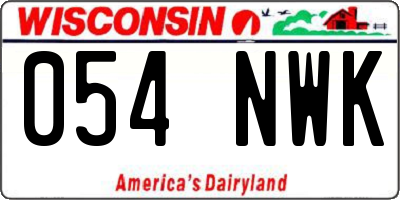 WI license plate 054NWK