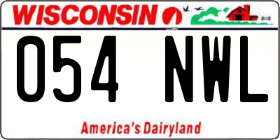 WI license plate 054NWL