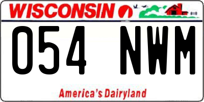 WI license plate 054NWM