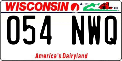 WI license plate 054NWQ