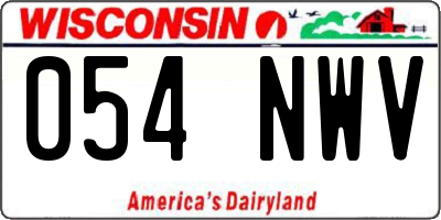 WI license plate 054NWV