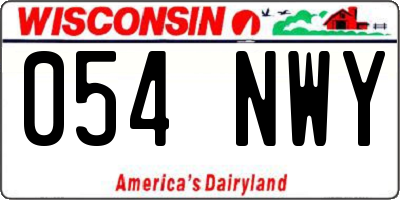 WI license plate 054NWY