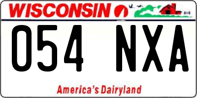 WI license plate 054NXA
