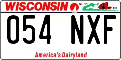 WI license plate 054NXF