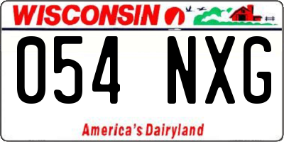 WI license plate 054NXG