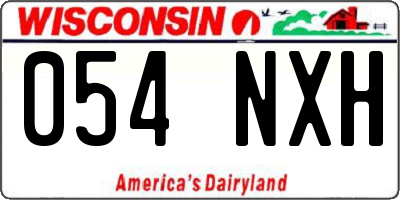 WI license plate 054NXH