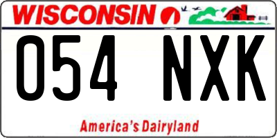 WI license plate 054NXK