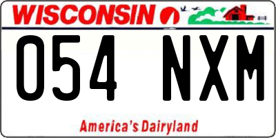 WI license plate 054NXM