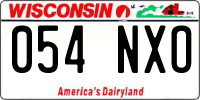 WI license plate 054NXO