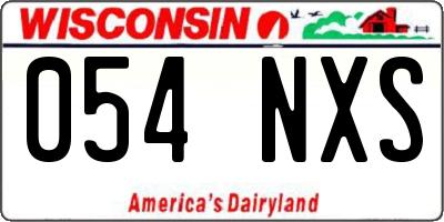 WI license plate 054NXS