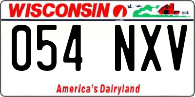 WI license plate 054NXV