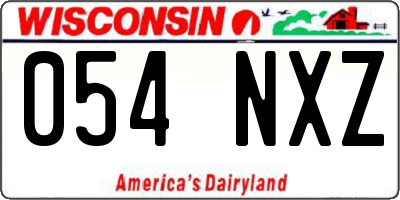 WI license plate 054NXZ